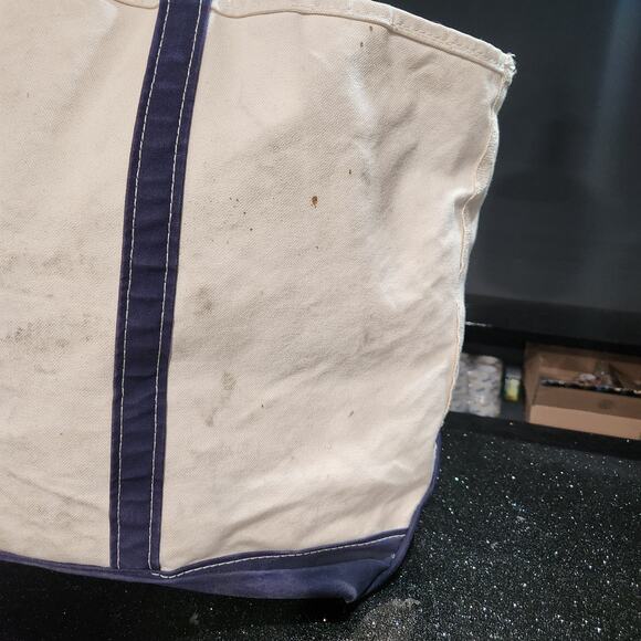 VTG LL Bean Boat & Tote Canvas Bag Zip Close USA Made XL X-Large - Picture 8 of 16